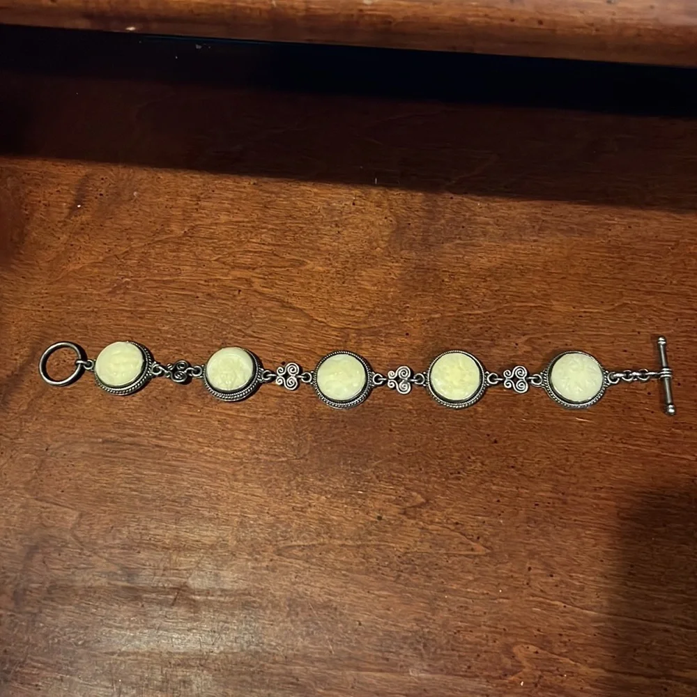QVC Artisan Crafted Sterling Silver Carved Bone Bracelet - Picture 5 of 12